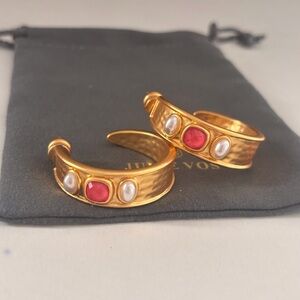 NWOT Julie Vos Dolce Stone Hoop Gold Earring